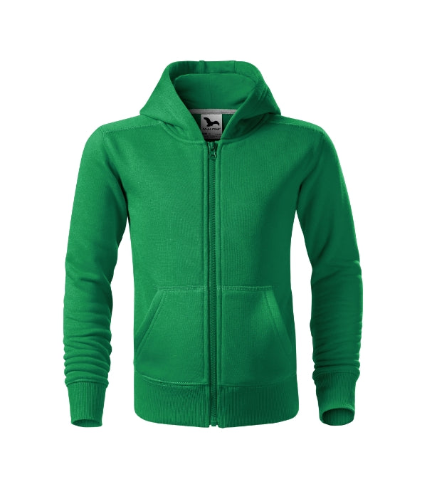 Trendy Zipper 412 Mikina detská — trávová zelená