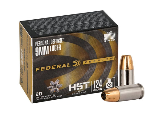 9mm Luger Federal Premium Personal Defense HST 124gr/8,04g JHP (P9HST1S)
