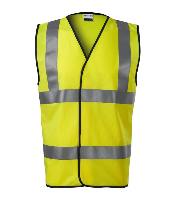 HV Bright 9V3 Bezpečnostná vesta unisex — fluorescenčná žltá