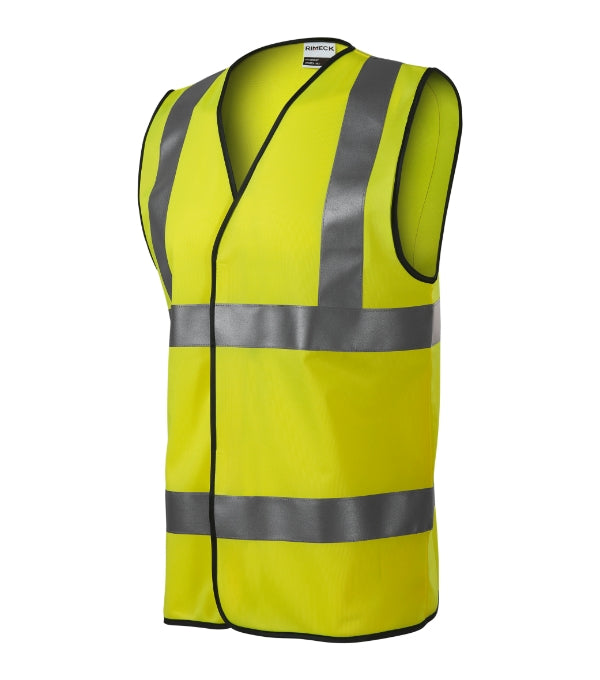 HV Bright 9V3 Bezpečnostná vesta unisex — fluorescenčná žltá