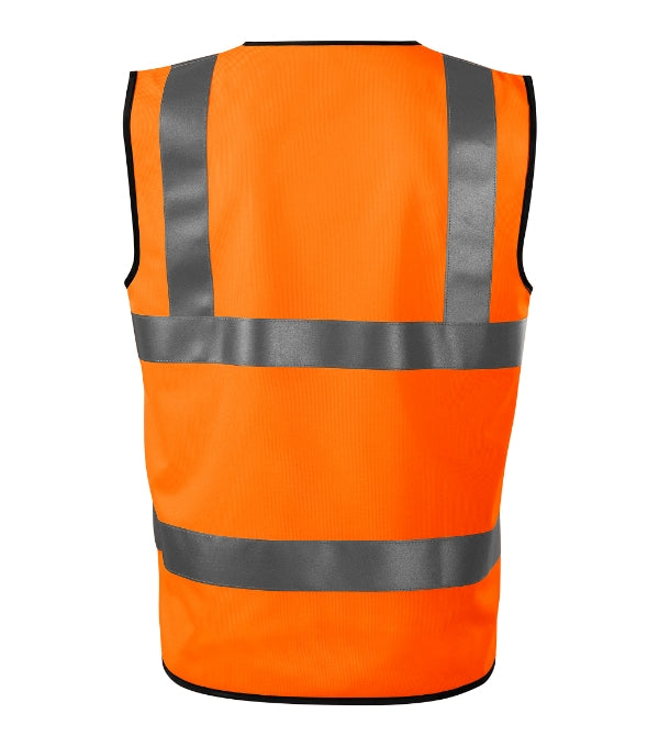 HV Bright 9V3 Bezpečnostná vesta unisex — fluorescenčná oranžová