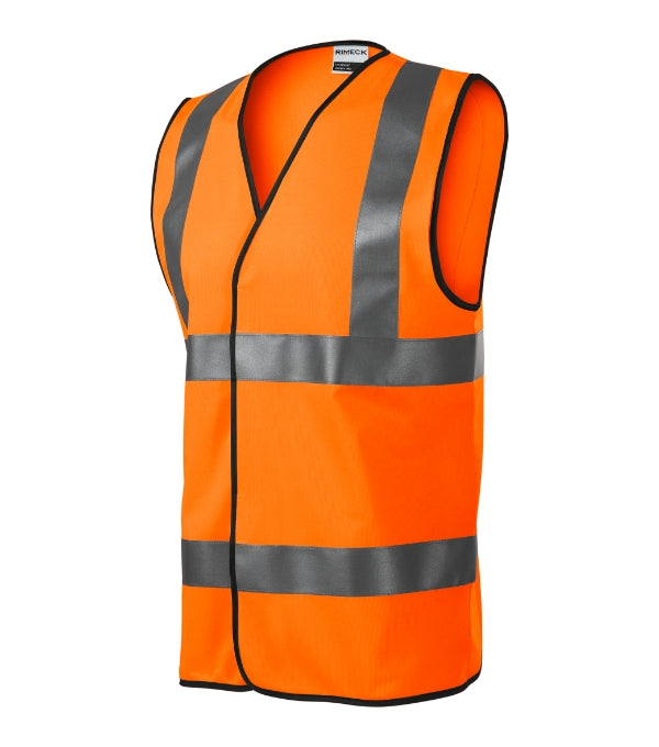 HV Bright 9V3 Bezpečnostná vesta unisex — fluorescenčná oranžová