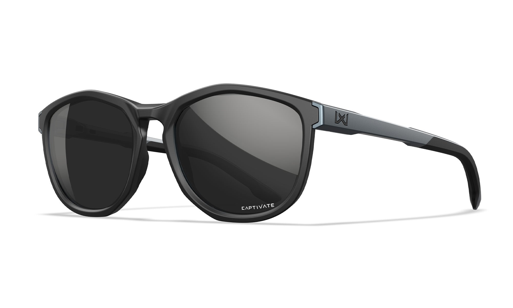 Wiley X WX BRAVO — Captivate - Black Mirror - Grey, Matte Black/Graphite Grey