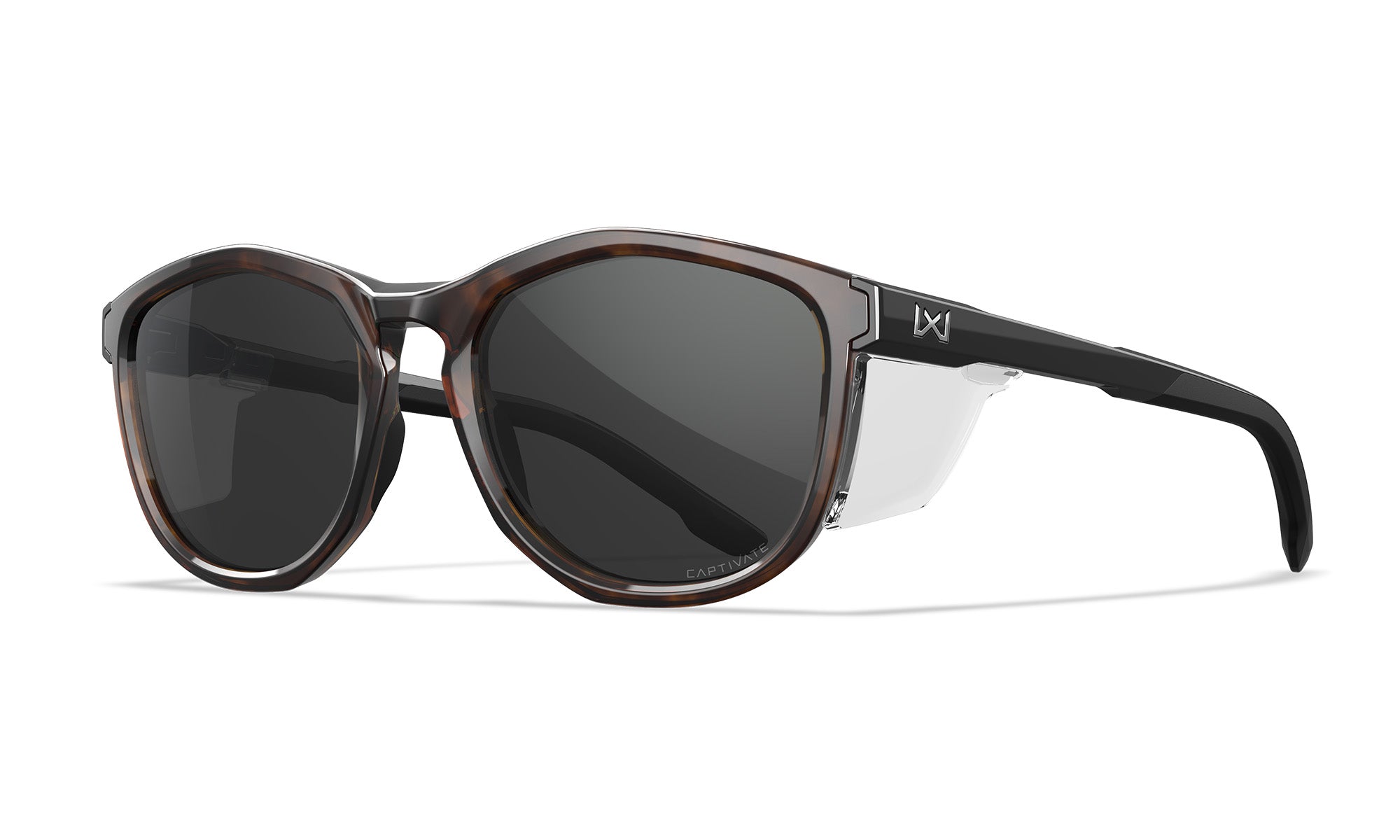 Wiley X WX BRAVO — Captivate Polarized -  Grey, Gloss Tortoise/Gloss Black
