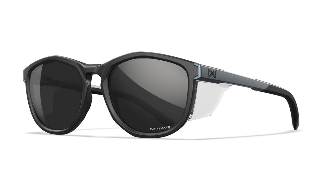 Wiley X WX BRAVO — Captivate - Black Mirror - Grey, Matte Black/Graphite Grey