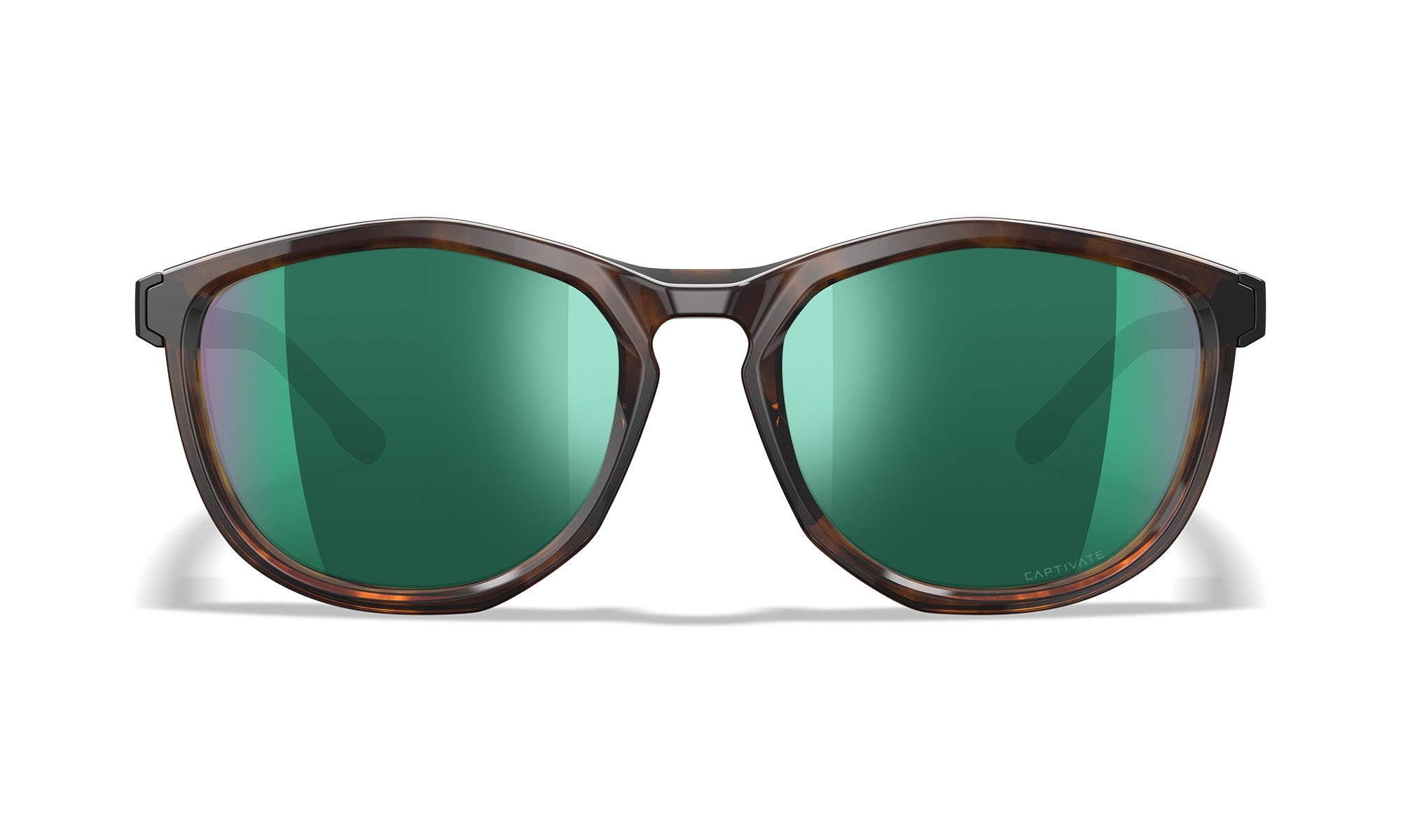 Wiley X WX BRAVO — Captivate Polarized - Green Mirror - Amber, Gloss Tortoise/Gloss Black