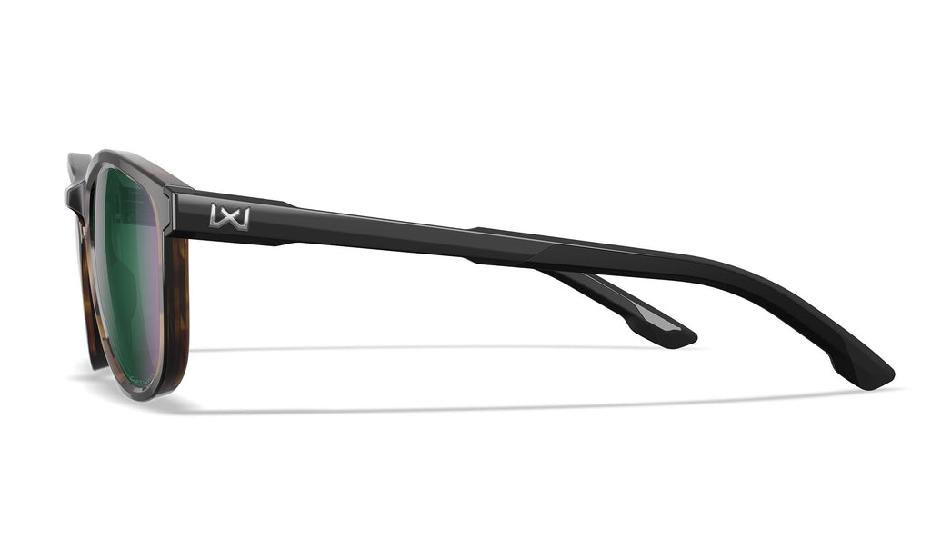Wiley X WX BRAVO — Captivate Polarized - Green Mirror - Amber, Gloss Tortoise/Gloss Black