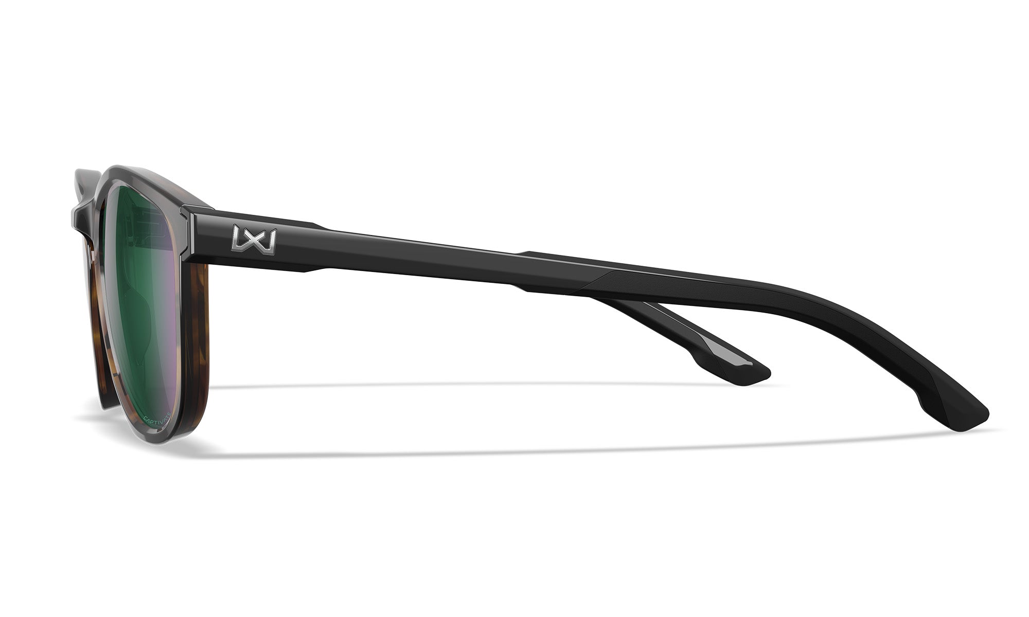 Wiley X WX BRAVO — Captivate Polarized - Green Mirror - Amber, Gloss Tortoise/Gloss Black