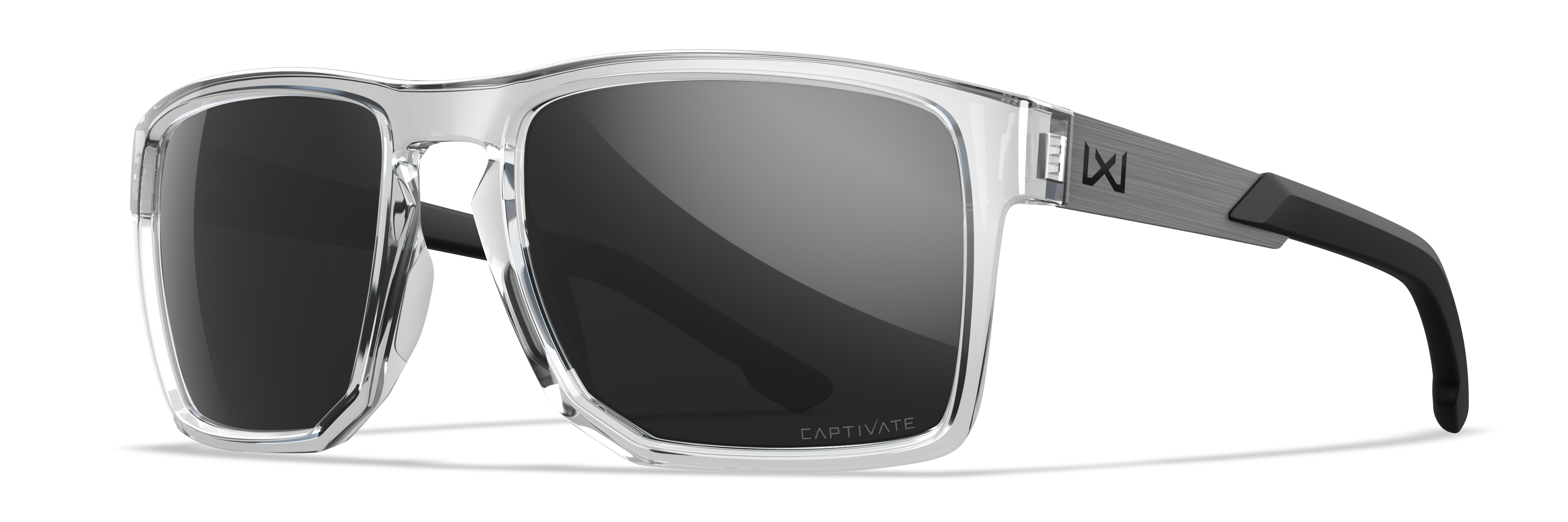 Wiley X WX APEX — Captivate Grey, Gloss Crystal Clear by Wiley X - Tactical Sunglasses
