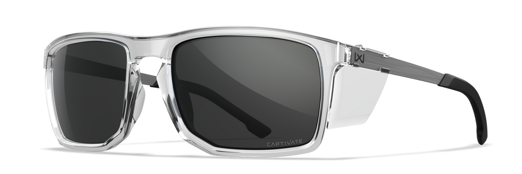 Wiley X WX AXE — Captivate Grey, Gloss Crystal Clear by Wiley X - Tactical Sunglasses