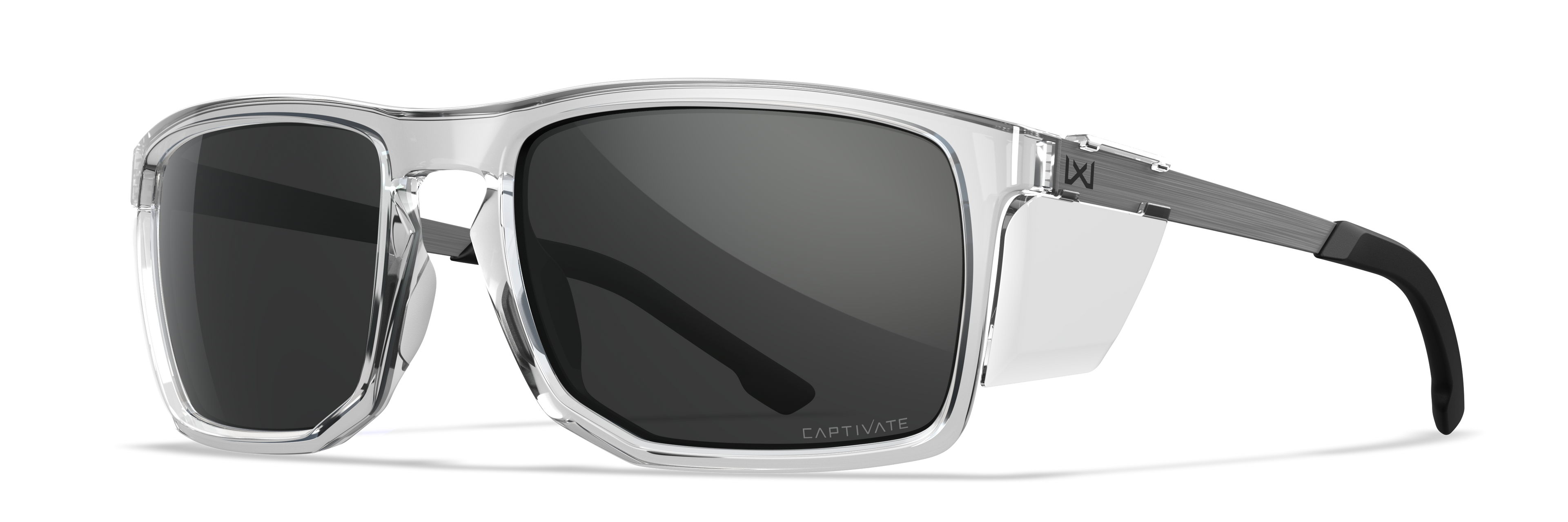 Wiley X WX AXE — Captivate Grey, Gloss Crystal Clear by Wiley X - Tactical Sunglasses