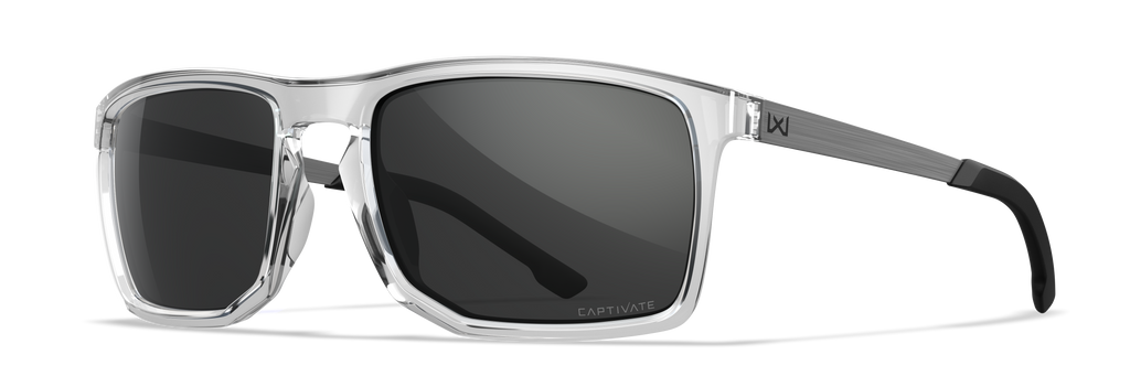 Wiley X WX AXE — Captivate Grey, Gloss Crystal Clear by Wiley X - Tactical Sunglasses