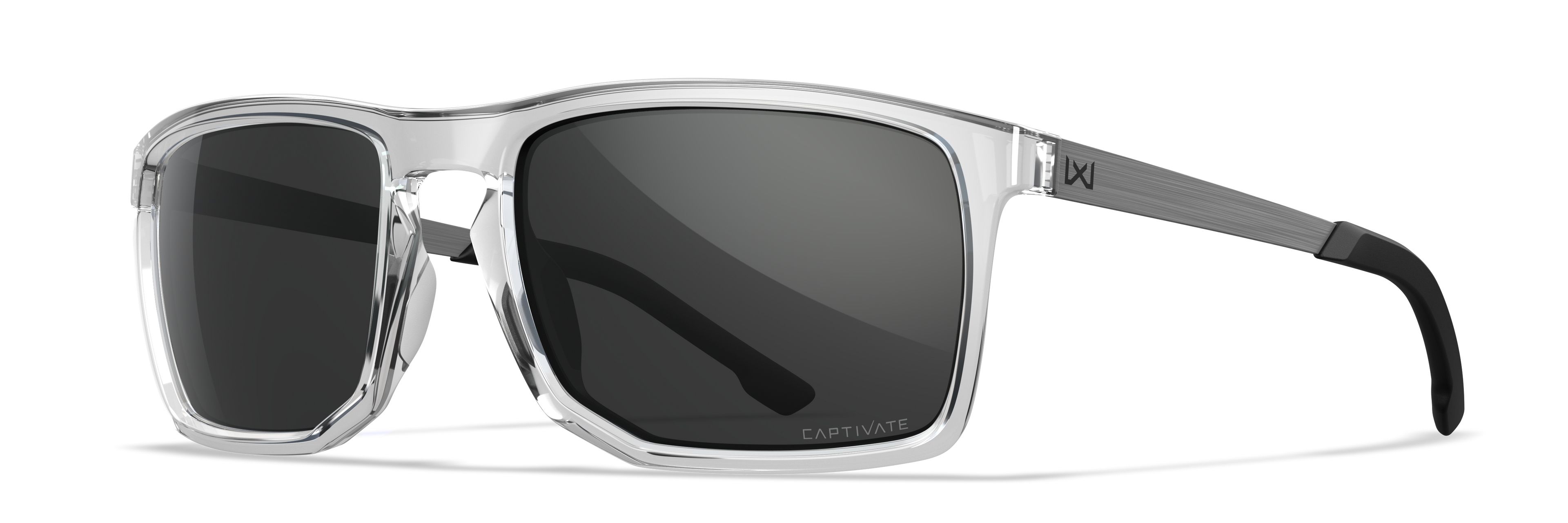 Wiley X WX AXE — Captivate Grey, Gloss Crystal Clear by Wiley X - Tactical Sunglasses