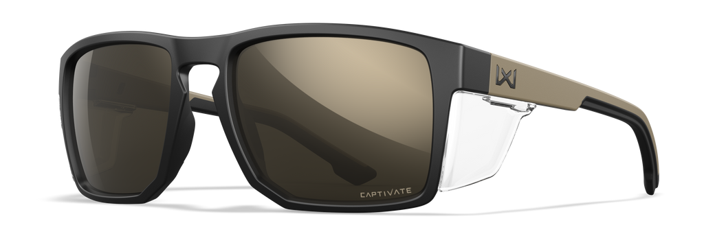 Wiley X WX FOUNDER — Captivate - Tungsten Mirror - Grey, Matte Black/Tan by Wiley X - Tactical Sunglasses