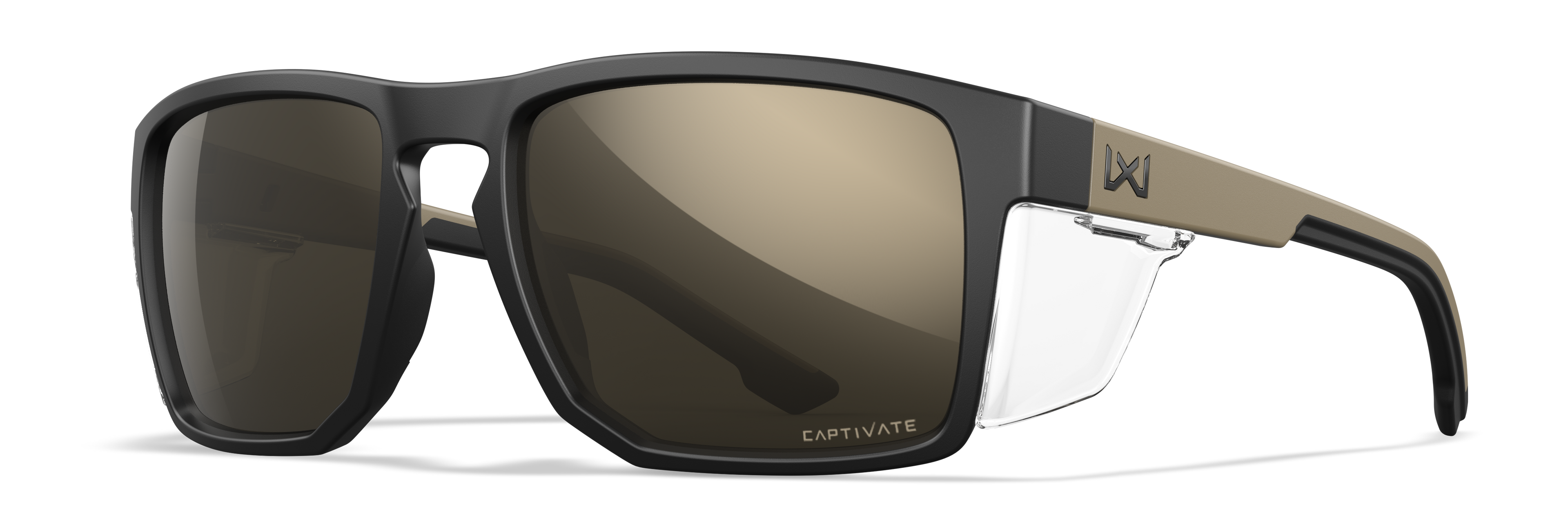 Wiley X WX FOUNDER — Captivate - Tungsten Mirror - Grey, Matte Black/Tan by Wiley X - Tactical Sunglasses