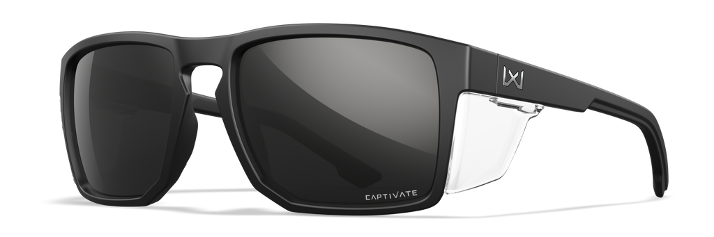 Wiley X WX FOUNDER — Captivate Polarized - Black Mirror - Grey, Matte Black by Wiley X - Tactical Sunglasses