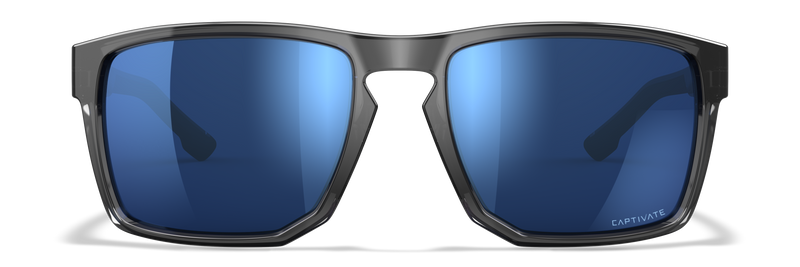 Wiley X WX FOUNDER — Captivate Polarized - Blue Mirror -  Grey, Gloss Crystal Grey