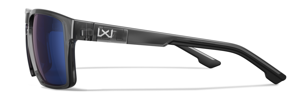 Wiley X WX FOUNDER — Captivate Polarized - Blue Mirror -  Grey, Gloss Crystal Grey by Wiley X - Tactical Sunglasses