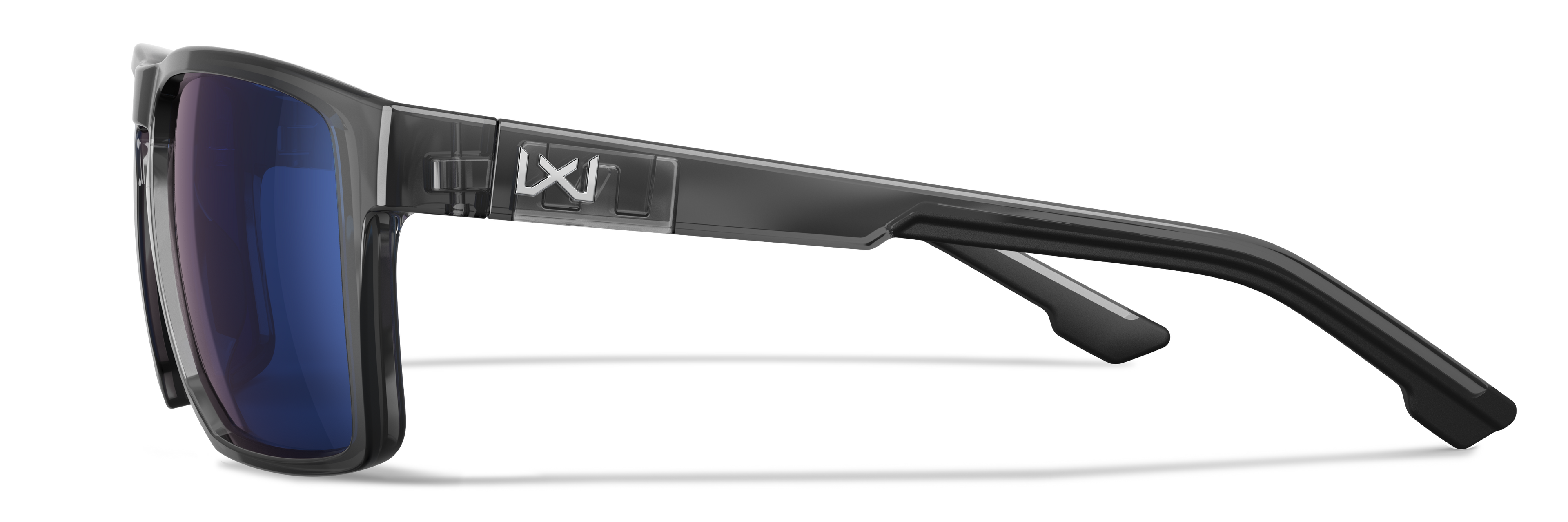 Wiley X WX FOUNDER — Captivate Polarized - Blue Mirror -  Grey, Gloss Crystal Grey by Wiley X - Tactical Sunglasses
