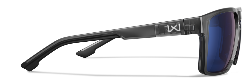 Wiley X WX FOUNDER — Captivate Polarized - Blue Mirror -  Grey, Gloss Crystal Grey by Wiley X - Tactical Sunglasses