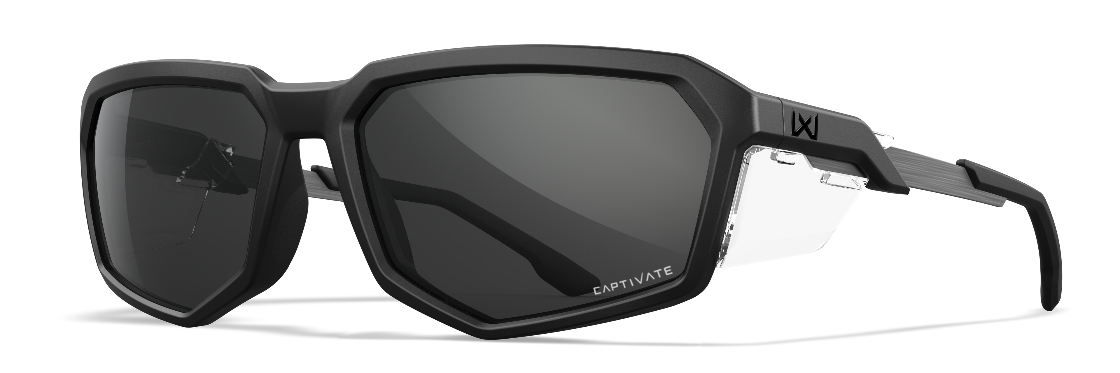 Wiley X WX RECON — Captivate Grey, Black Ops - Matte Black by Wiley X - Tactical Sunglasses