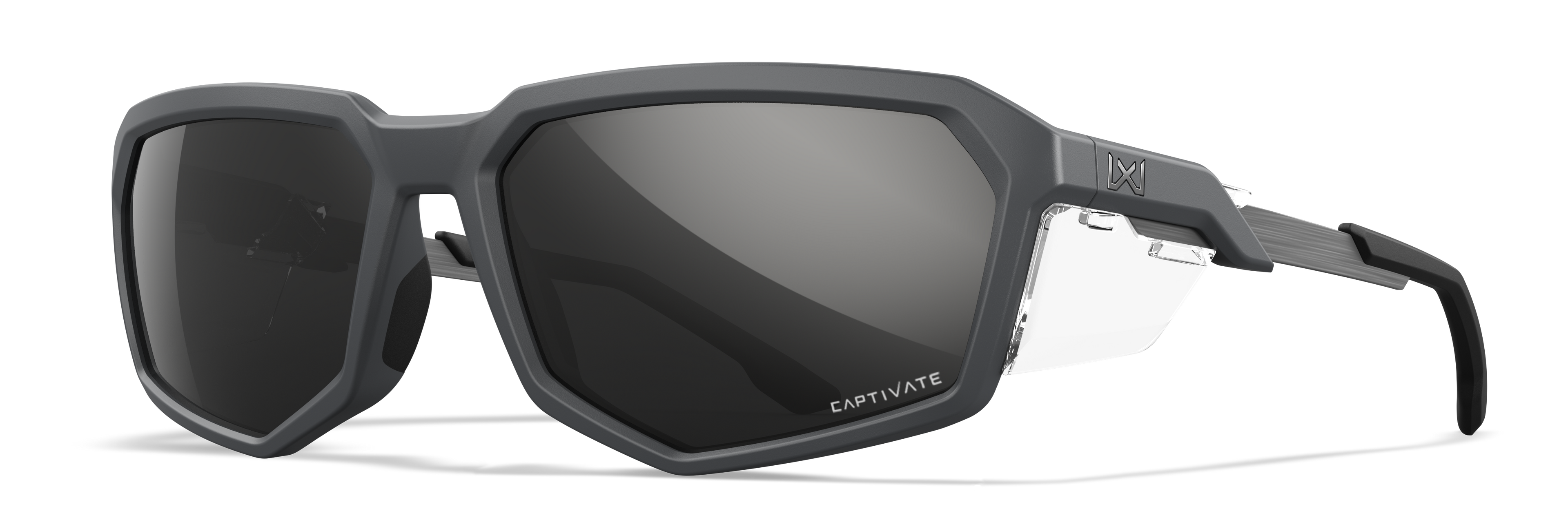 Wiley X WX RECON — Captivate Polarized - Black Mirror - Grey, Matte Grey by Wiley X - Tactical Sunglasses