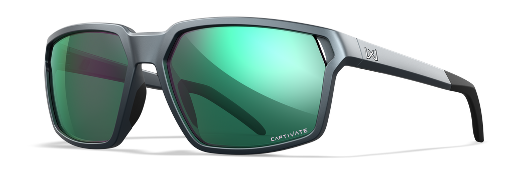 Wiley X WX SIERRA — Captivate Polarized - Green Mirror - Amber, Matte Graphite by Wiley X - Tactical Sunglasses