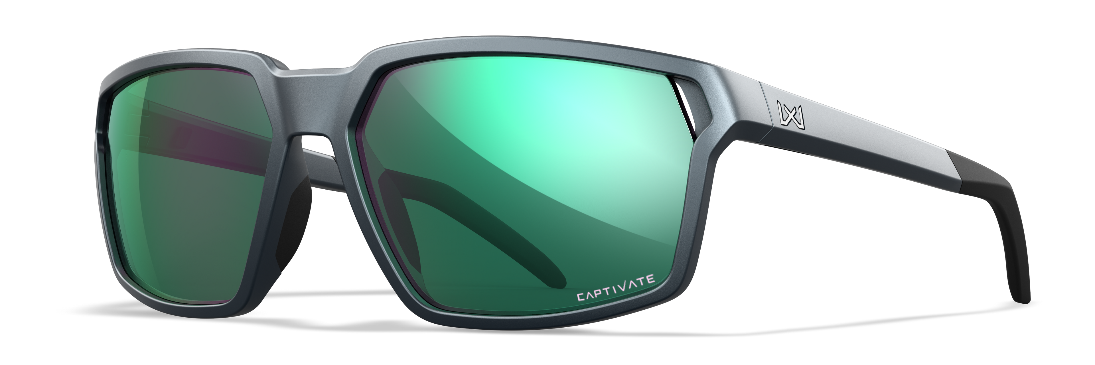 Wiley X WX SIERRA — Captivate Polarized - Green Mirror - Amber, Matte Graphite by Wiley X - Tactical Sunglasses