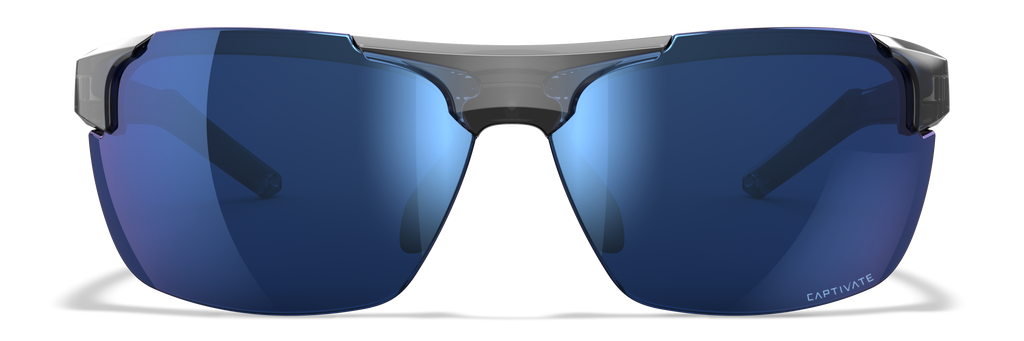 Wiley X WX PRIME — Captivate Polarized - Blue Mirror -  Grey, Gloss Crystal Grey by Wiley X - Tactical Sunglasses