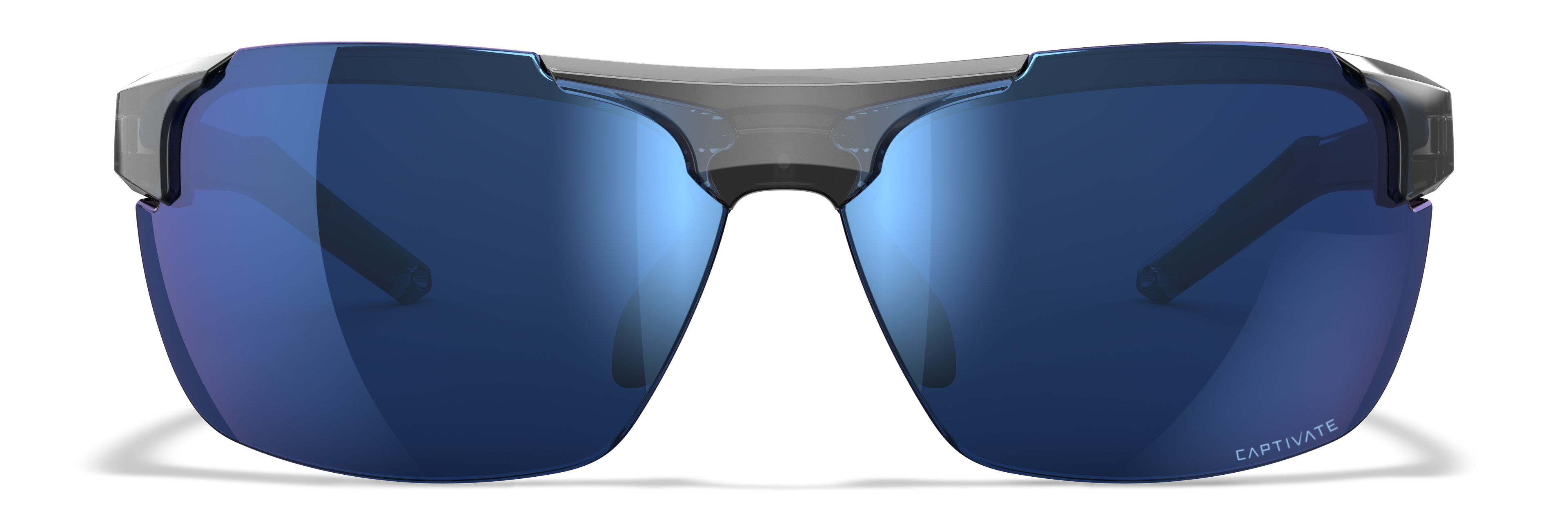 Wiley X WX PRIME — Captivate Polarized - Blue Mirror -  Grey, Gloss Crystal Grey by Wiley X - Tactical Sunglasses