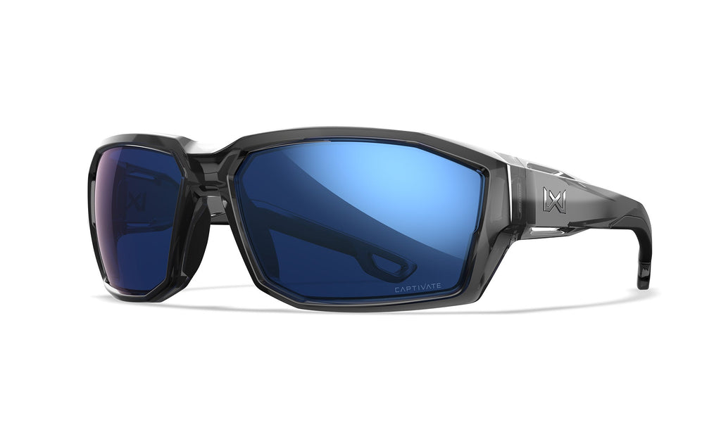 Wiley X WX ALPINE — Captivate Polarized - Blue Mirror -  Grey, Gloss Crystal Grey