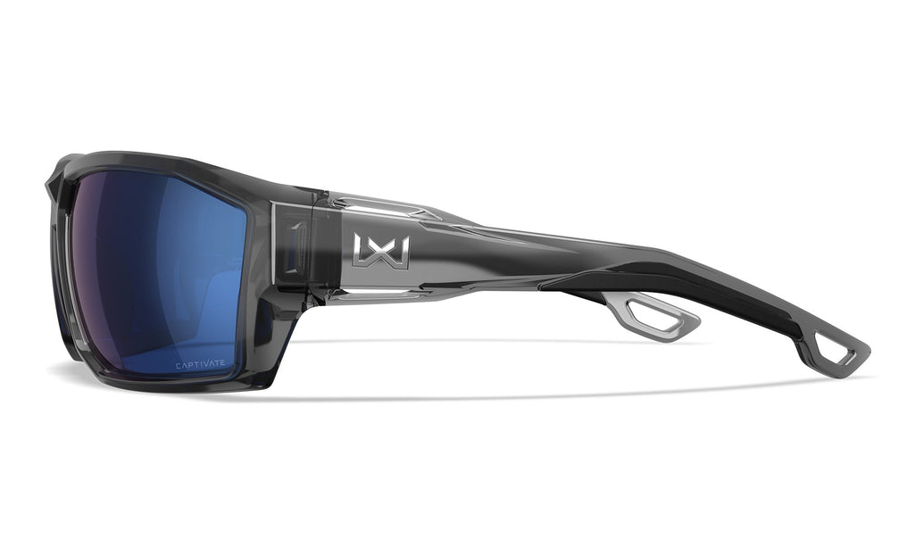 Wiley X WX ALPINE — Captivate Polarized - Blue Mirror -  Grey, Gloss Crystal Grey