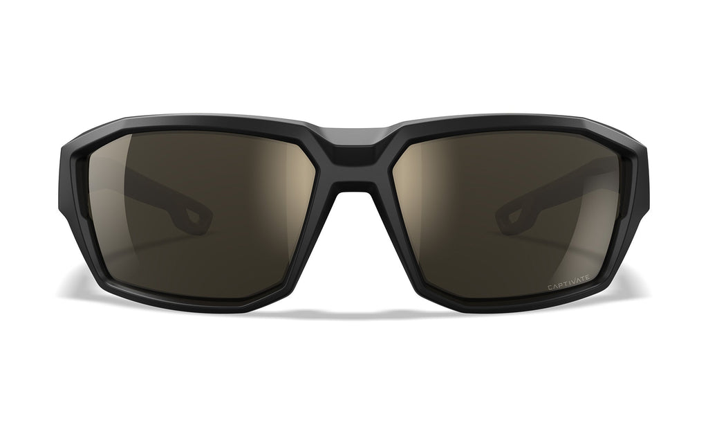 Wiley X WX ALPINE — Captivate Polarized - Tungsten Mirror - Grau, Matt Schwarz/Hellbraun