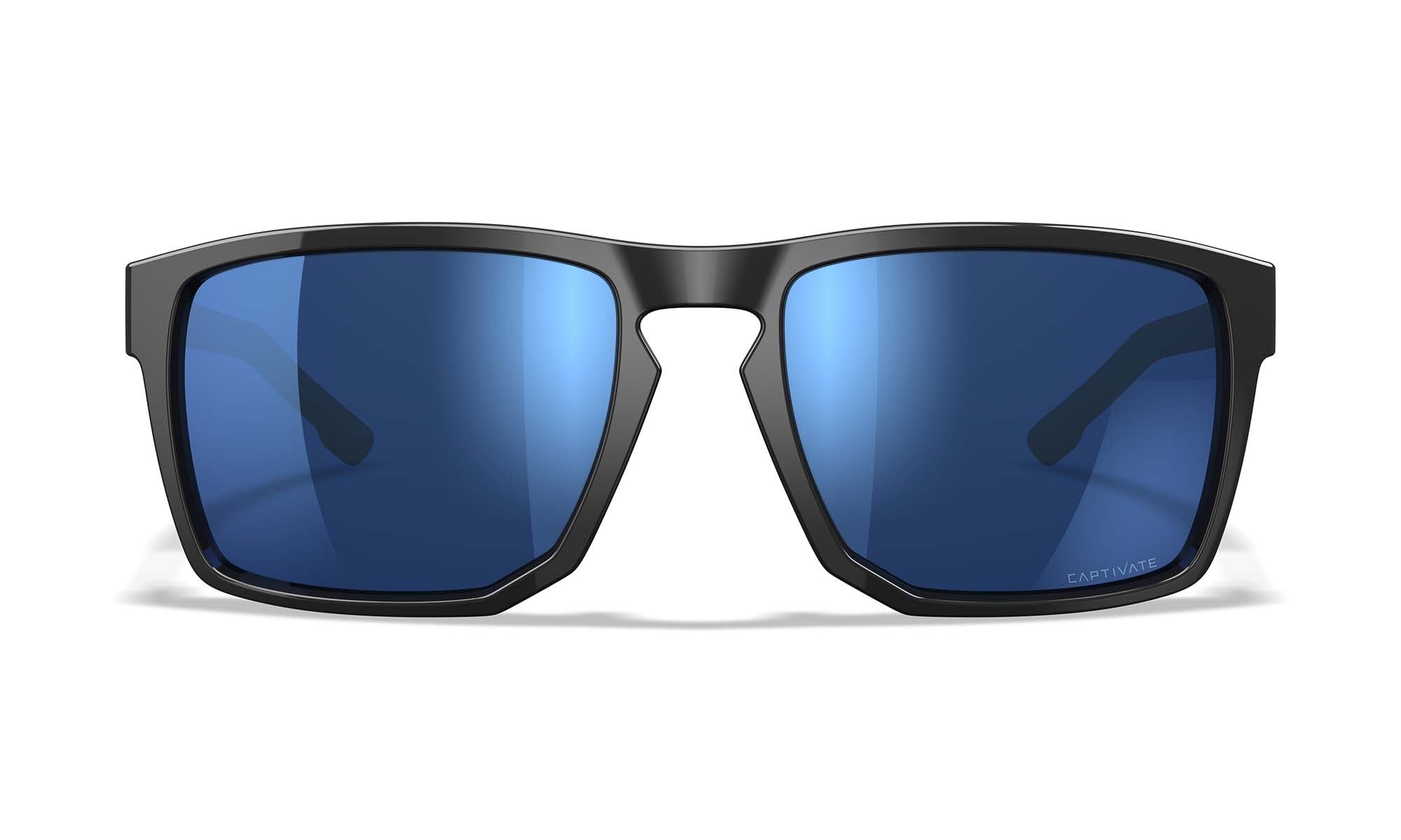 Wiley X WX APEX — Captivate Polarized - Blue Mirror -  Grey, Gloss Black