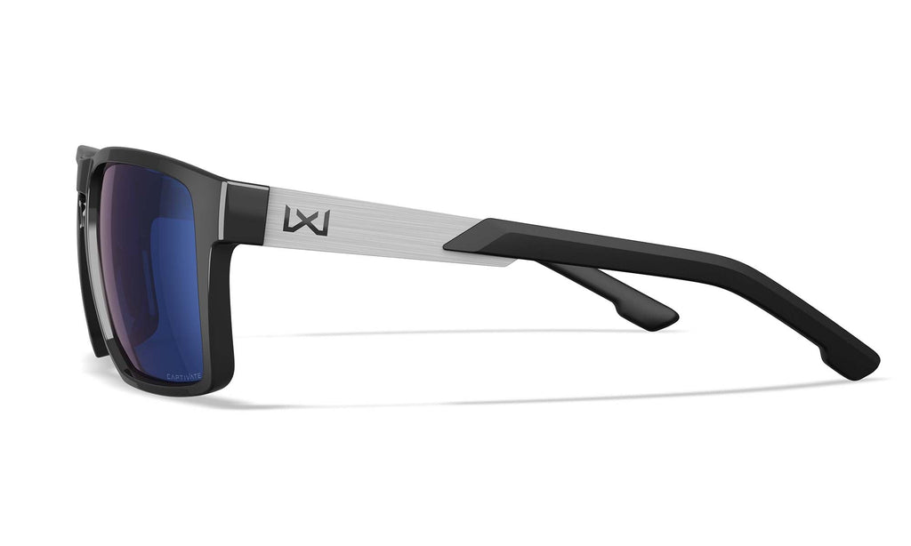 Wiley X WX APEX — Captivate Polarized - Blue Mirror -  Grey, Gloss Black