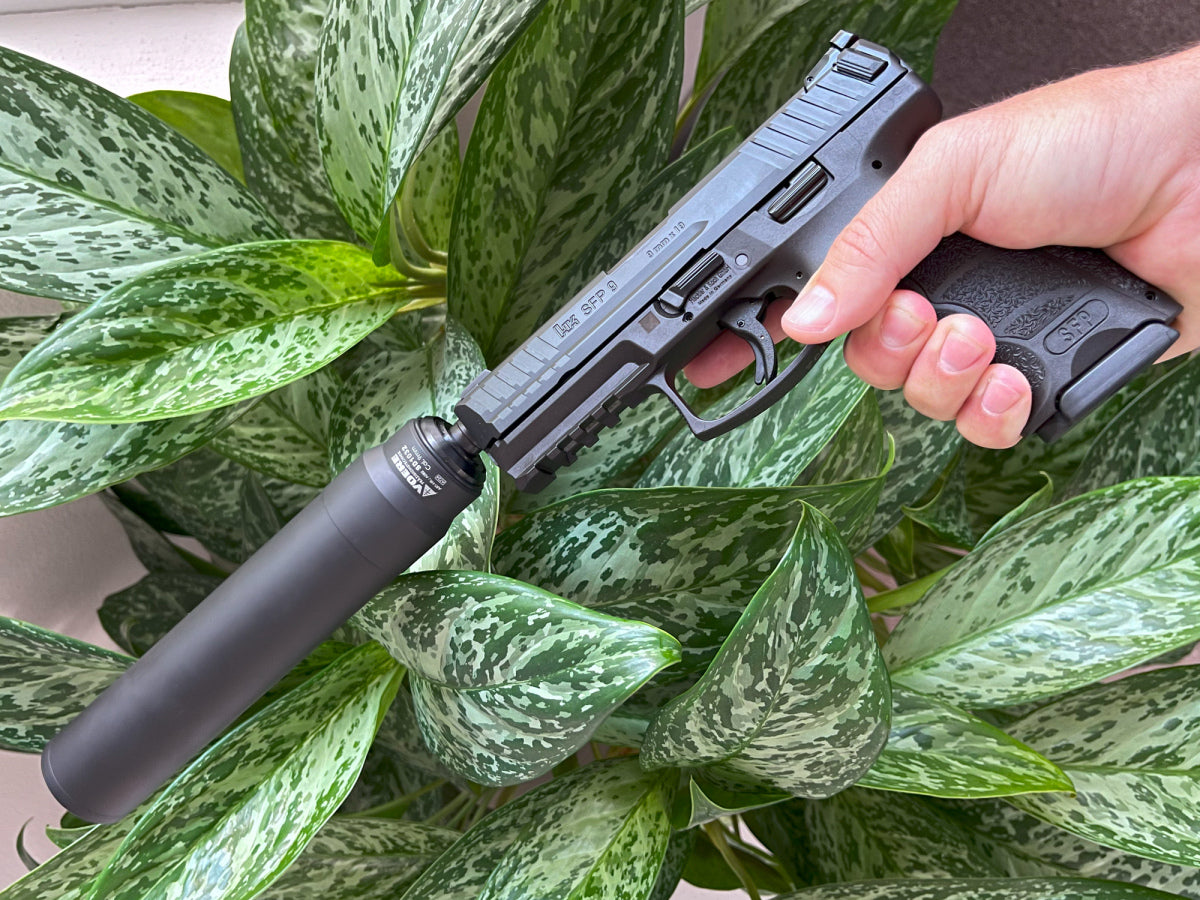 Akciový set HK SFP9 PB SD, kal. 9x19 + Tlmič Voere