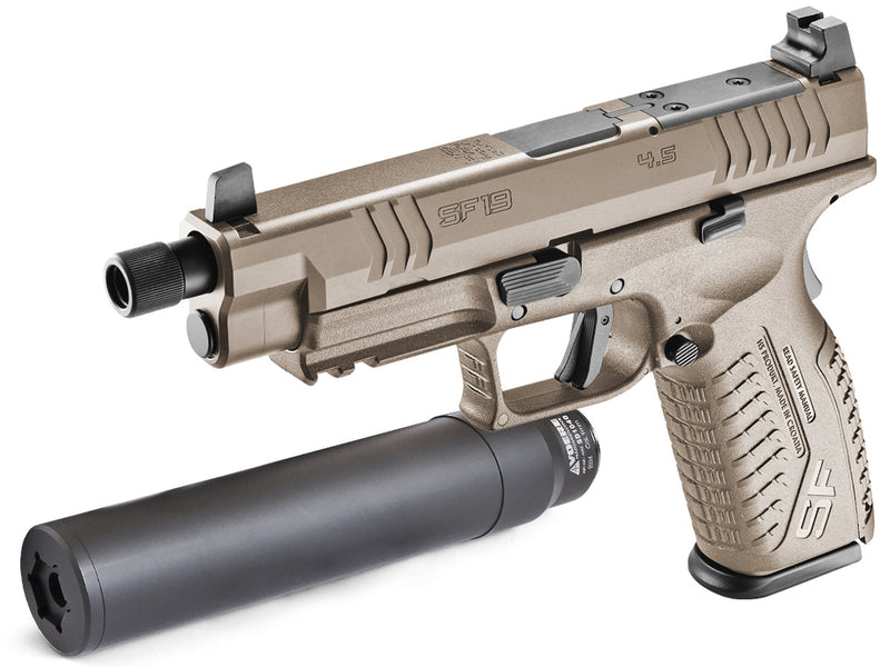 Akciový set HS SF19 4,5 TB RDR AFDE, cal. 9x19 + Suppressor Voere