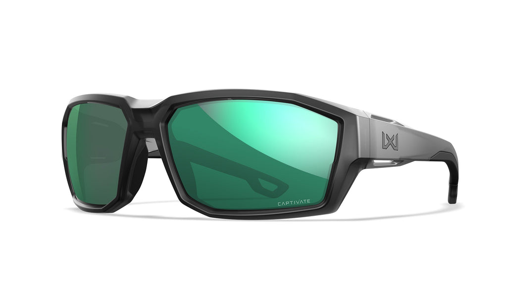 Wiley X WX ALPINE — Captivate Polarized - Green Mirror - Amber, Translucent Black