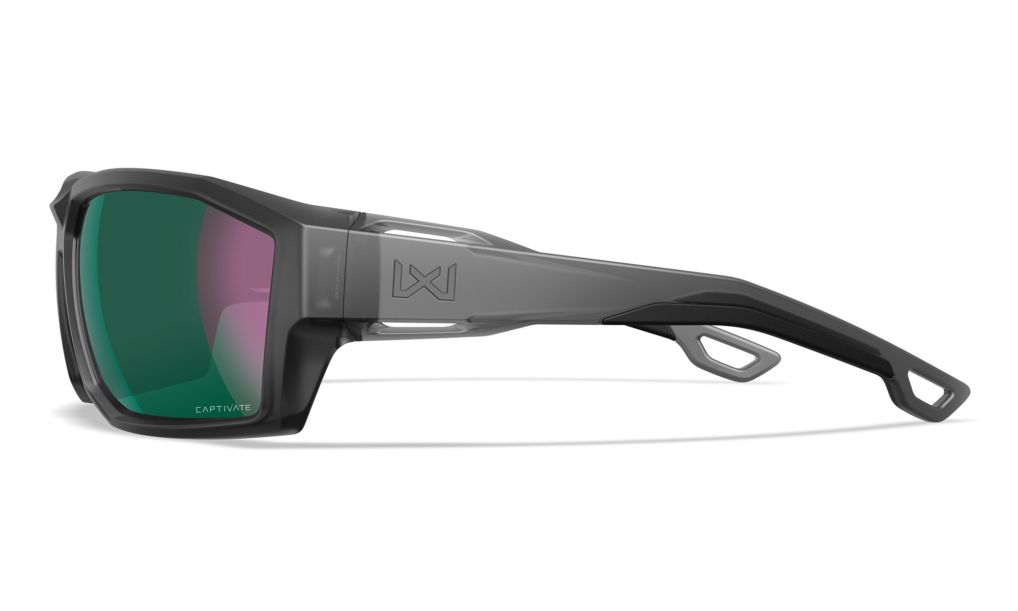 Wiley X WX ALPINE — Captivate Polarized - Green Mirror - Amber, Translucent Black