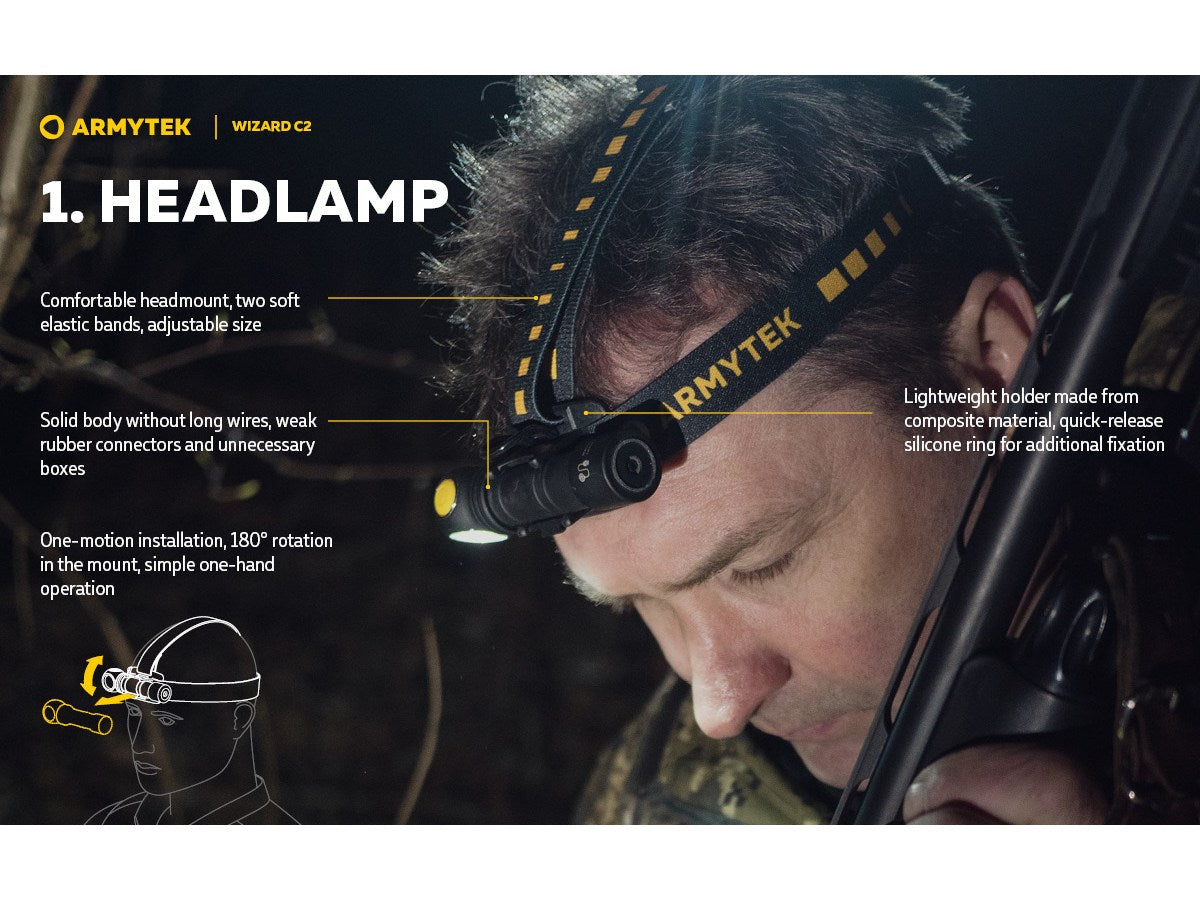 Armytek Wizard C2 Magnet USB 1200lm (White)