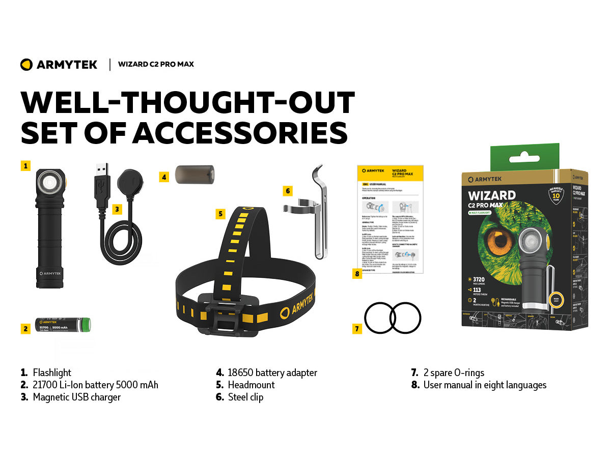 Armytek Wizard C2 Pro Max Magnet USB 3720lm (Warm)