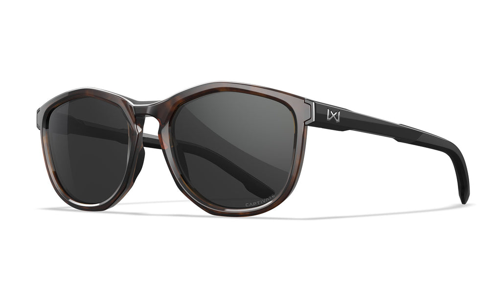 Wiley X WX BRAVO — Captivate Polarized -  Grey, Gloss Tortoise/Gloss Black
