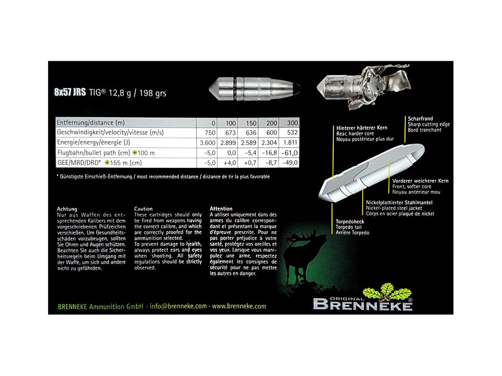 Brenneke 8x57JRS TIG 12,8g