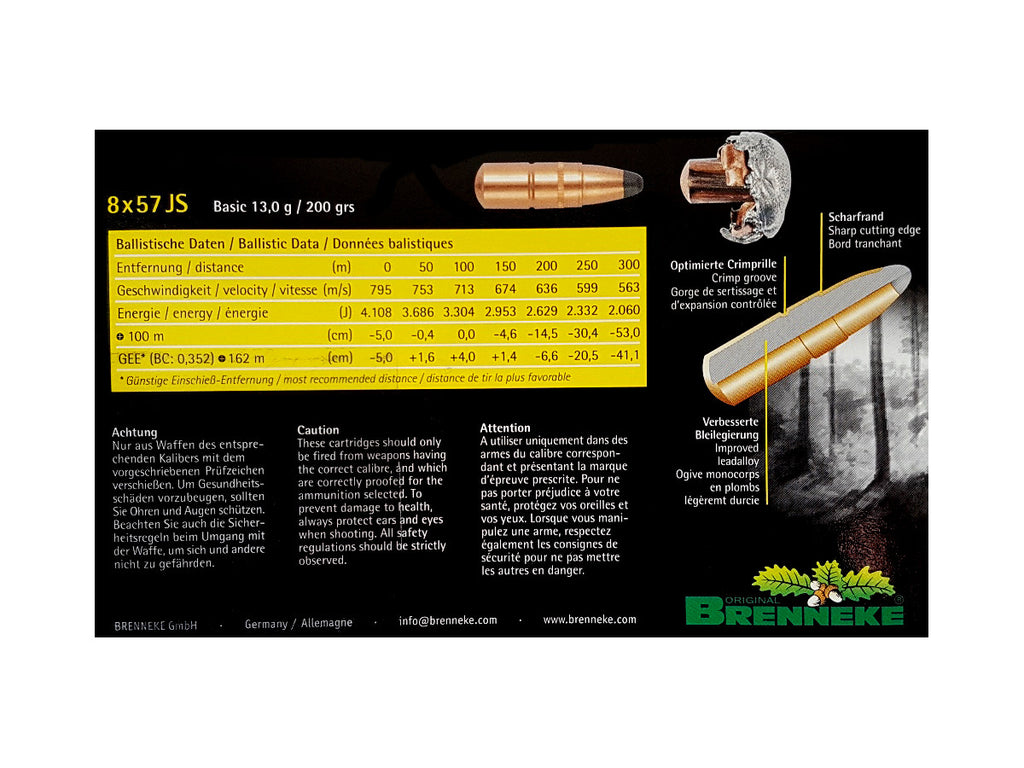 Brenneke 8x57JS Basic 13,0g