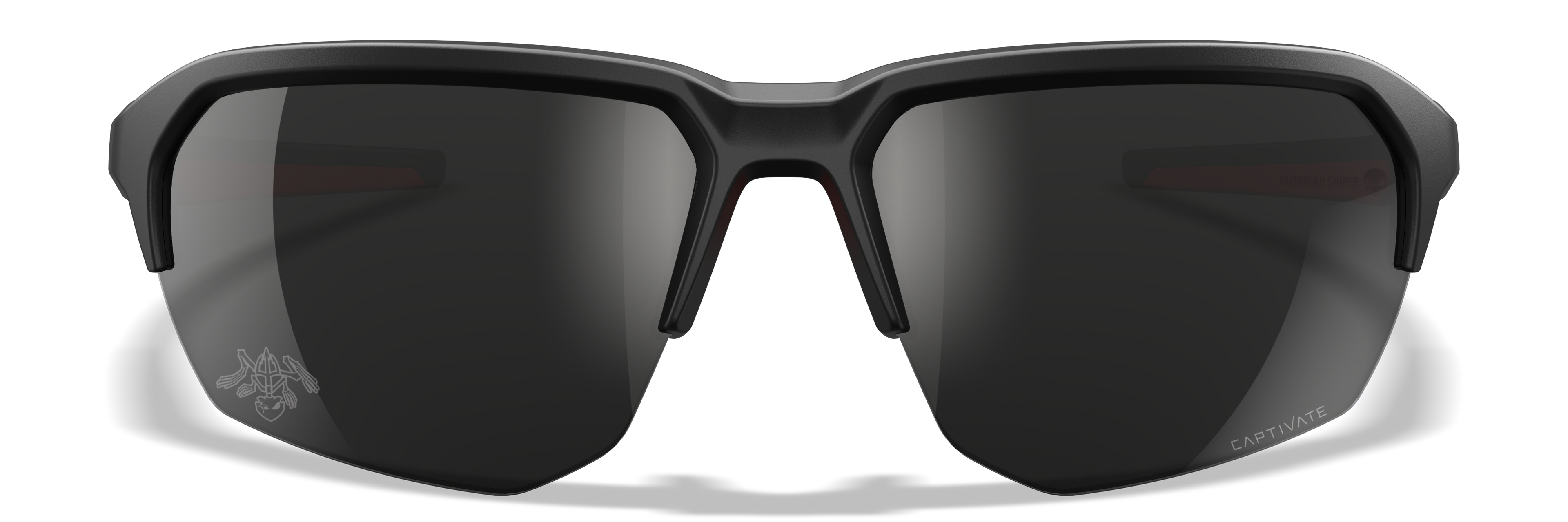 Wiley X WX JAKL — Captivate - Black Mirror - Grey, Matte Black/Red