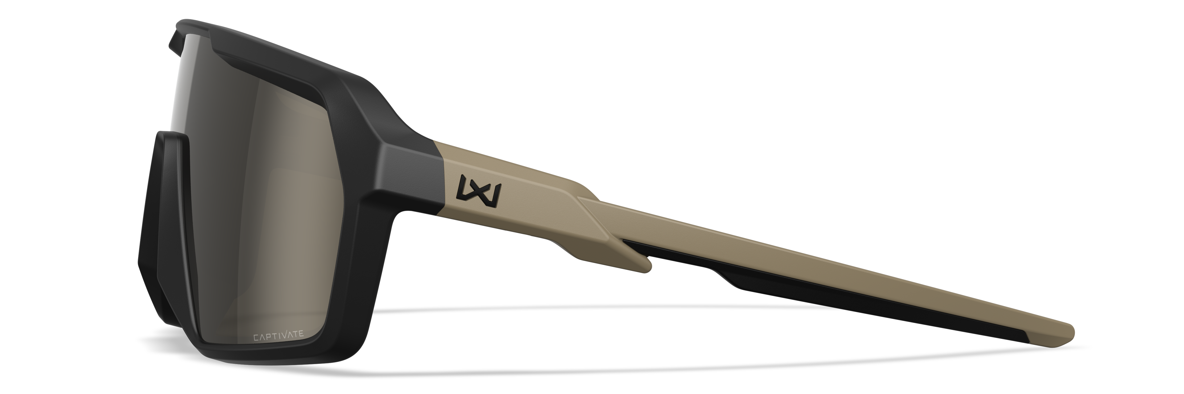 Wiley X WX CITADEL — Captivate - Tungsten Mirror - Grey, Matte Black/Tan