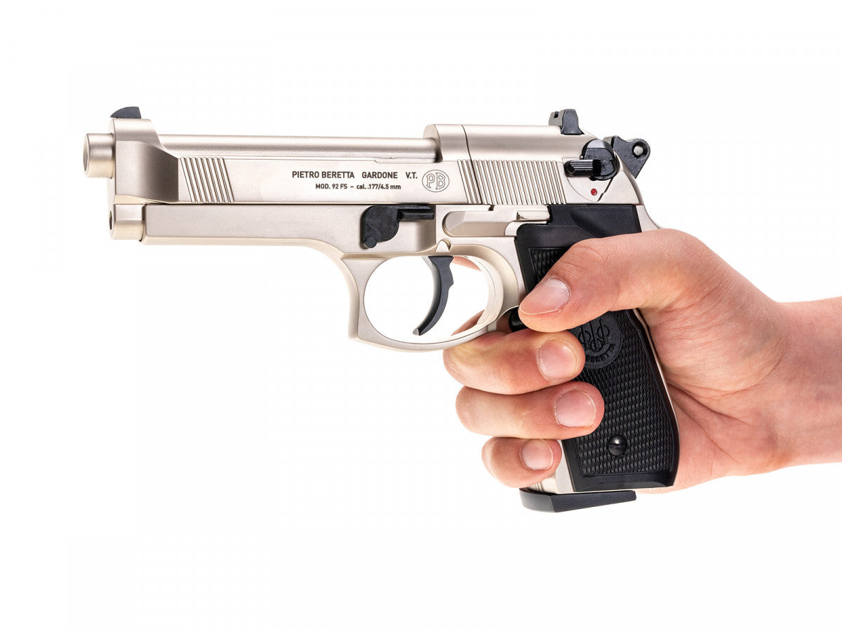 Pištoľ CO2 Beretta M92 FS nickel, kal. 4,5mm diabolo