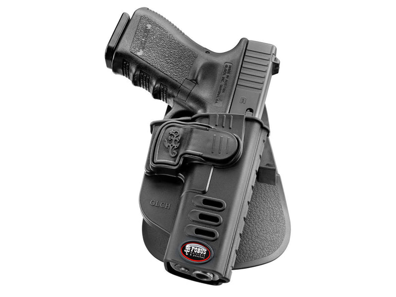 GLCH, holster for Glock 17/19/19X/22/23/ 25/31/32/34/35/44/45, with pádlom, with poistkou
