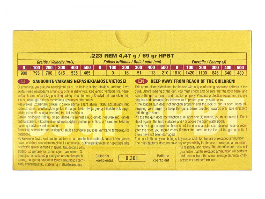 GGG .223Rem. 69gr/4,47g HPBT Nosler (GPR13No)