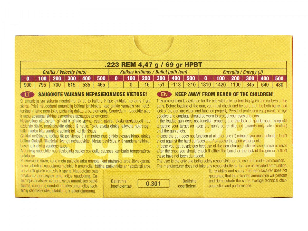 GGG .223Rem. 69gr/4,47g HPBT Nosler (GPR13No)